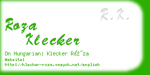 roza klecker business card